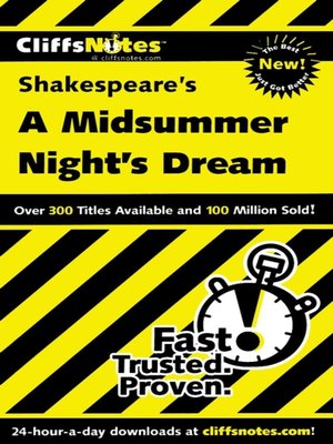 cover image of CliffsNotes on Shakespeare's A Midsummer Night's Dream